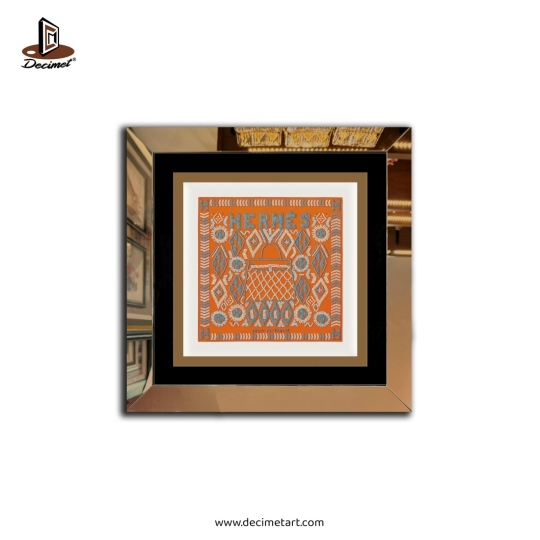 Tranh Khung Gương Vuông Hermes. Khăn La Maison Des Carres