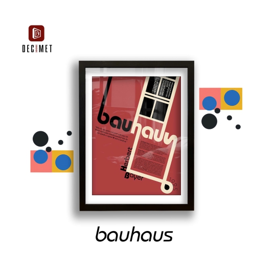 Tranh Khung Composite Đen Gân Bauhaus Poster 