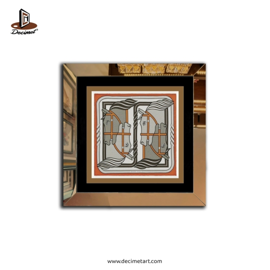 Tranh Khung Gương Vuông Hermes. Khăn Quadrige II