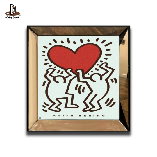 Tranh Khung Gương Trà Heart 