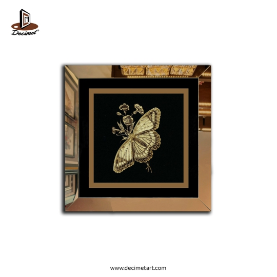 Tranh Khung Gương Trà Gold Butterfly 