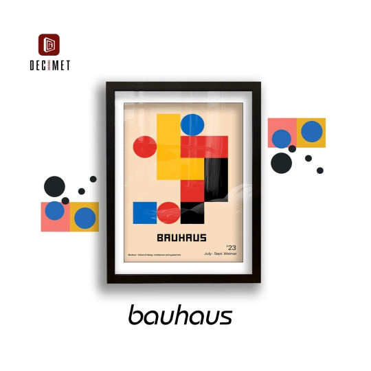 Tranh Khung Composite Đen Gân Bauhaus Poster 1923