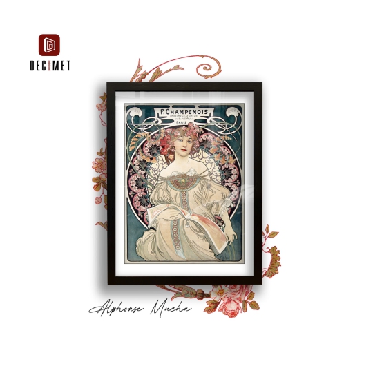 Tranh Khung Composite Đen Gân Alphonse Mucha1