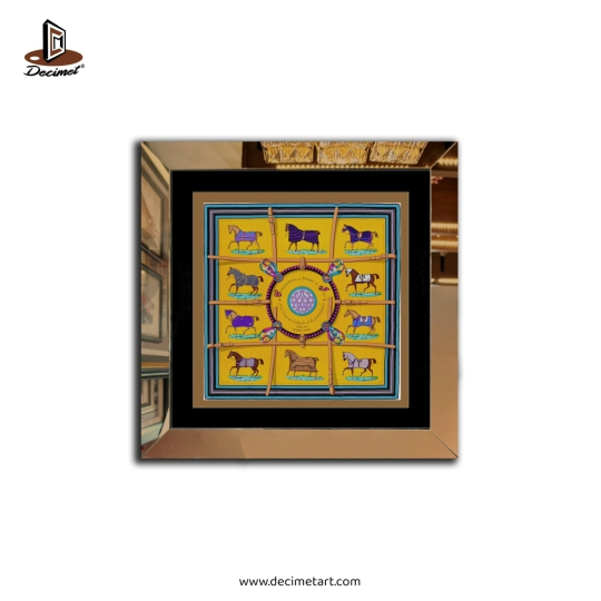 Tranh Khung Gương Vuông Hermes. Khăn Couvertures Et Tenues De Jour 