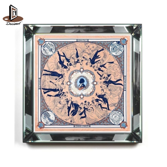 Tranh Khung Gương Bạc Hermes Walt King Scarf