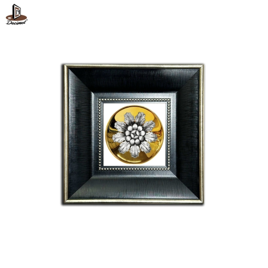 Tranh Khung Composite Đen Gold Bản To Piero Fornasetti Rosette Charge