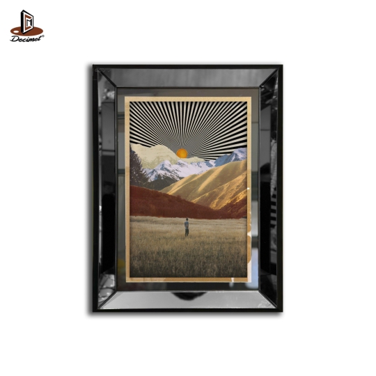 Tranh Khung Gương Đen Mountain Day Mix
