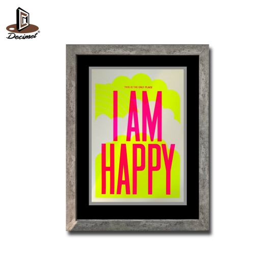 Tranh Khung Composite Giả Bê Tông I Am Happy