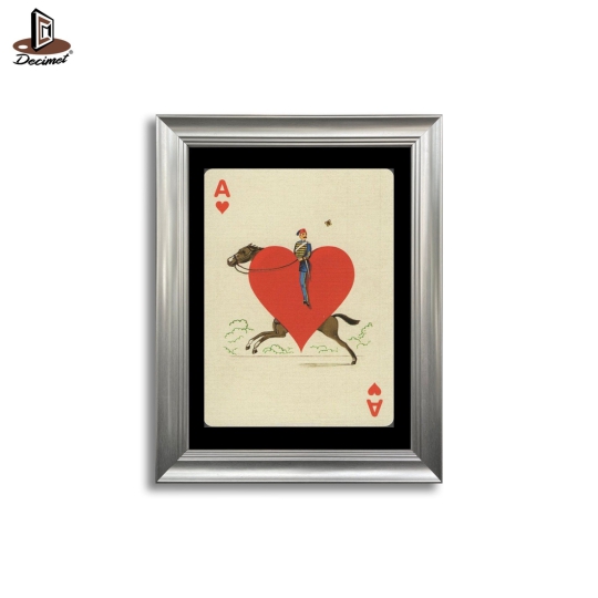Tranh Khung Cổ Điển Màu Beige Playing Cards No.1
