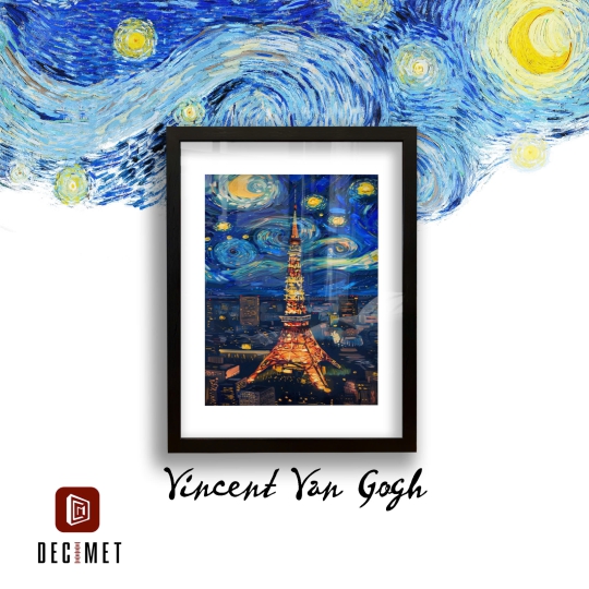 Tranh Khung Composite Đen Gân Eiffel Tower