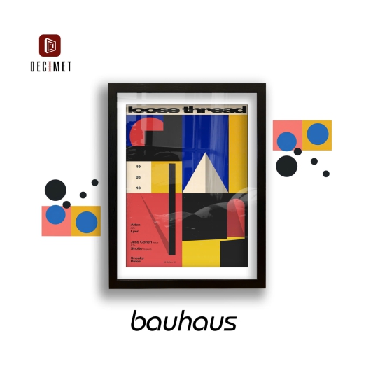 Tranh Khung Composite Đen Gân Minimal Bauhaus