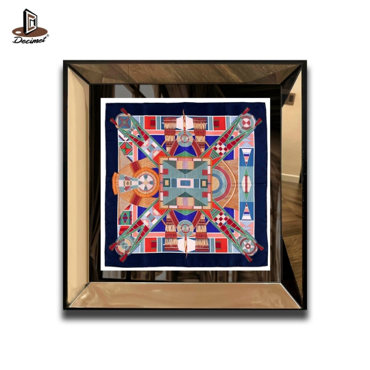 Tranh Khung Gương Vuông Hermes. L'Art Indien des Plaines