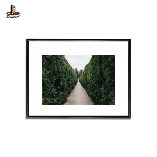 Tranh Khung Composite Đen Mỏng Green Grass Bush Pathway