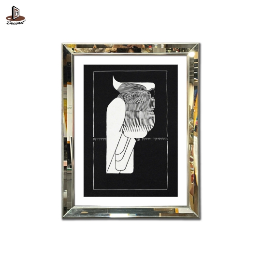 Tranh Khung Gương Vát Lá Hẹ Macaw Print