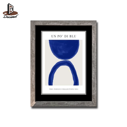 Tranh Khung Composite Giả Bê Tông Indigo Blue Painting