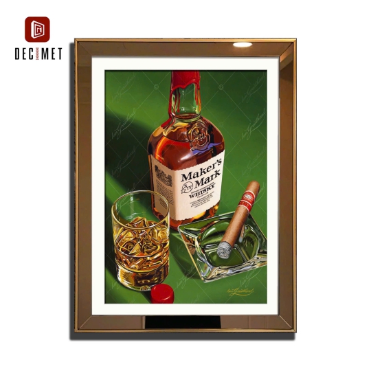 Tranh Khung Gương Ghép 1 Viền Composite Gold Mỏng 3cm - Maker Mark