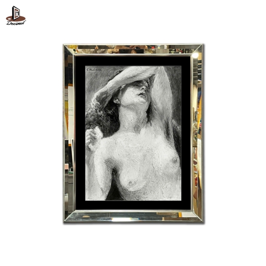 Tranh Khung Gương Vát Lá Hẹ Nude Study Female