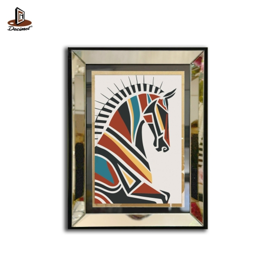 Tranh Khung Gương Bạc Zia Equestrian Logo Design