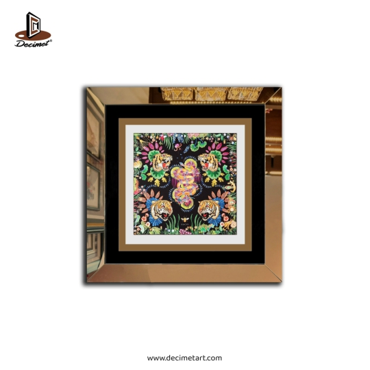 Tranh Khung Gương Trà Gucci. Khăn Tiger Leaf Foulard