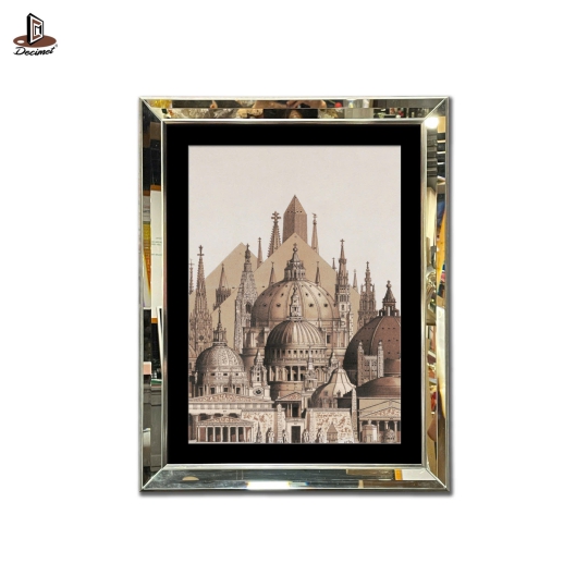 Tranh Khung Gương Vát Lá Hẹ Watercolor Venice Grand Canal