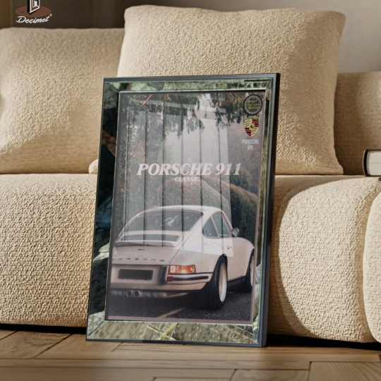 Tranh Khung Gương Bạc Porsche 911 Classic