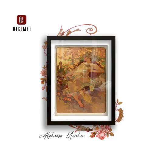Tranh Khung Composite Đen Gân  Alphonse Mucha 1 