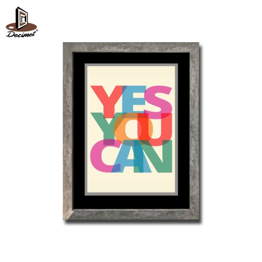 Tranh Khung Composite Giả Bê Tông Yes You Can