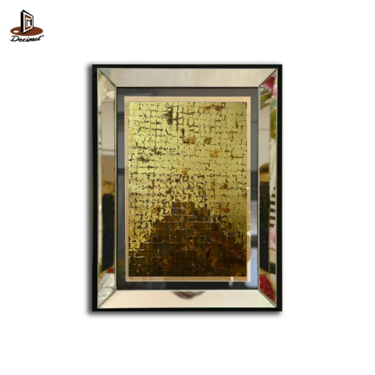 Tranh Khung Gương Bạc Gold Abstract No.1