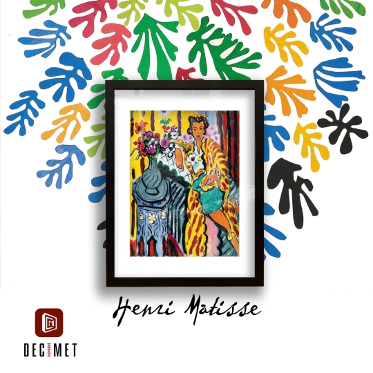 Tranh Khung Composite Đen Gân Henri Matisse Yellow Obalisque 1937
