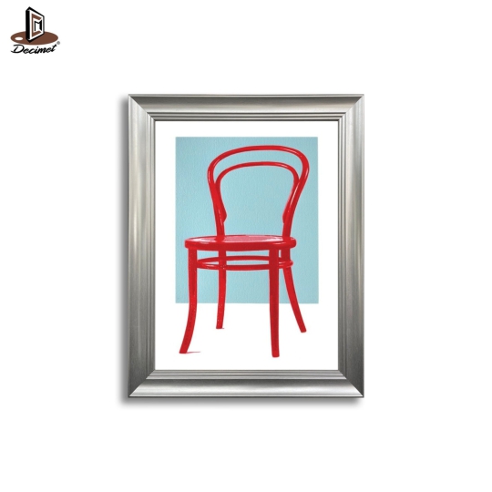Tranh Khung Cổ Điển Màu Beige Red Chair