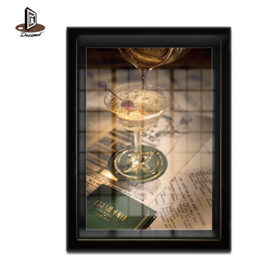 Tranh Khung Composite Đen Mỏng  Cooktail On The Rocks Martini