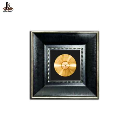 Tranh Khung Composite Đen Gold Bản To Golden Vinyl Disc