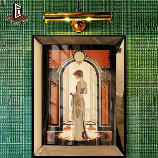 Tranh Khung Gương Bạc Woman In Art Deco Style