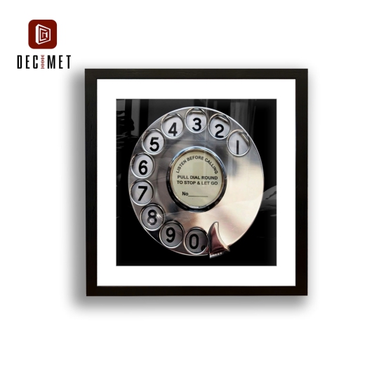 Tranh Khung Composite Đen Gân Retro Rotary Phone