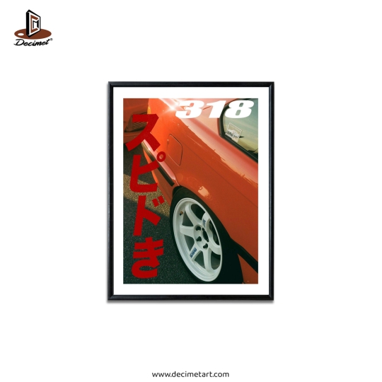 Tranh Khung Composite Đen Mỏng Corners. BMW- Red