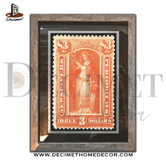 Tranh Khung Composite Giả Bê Tông Bản in $3.00 Scarlet, 1894 Issue