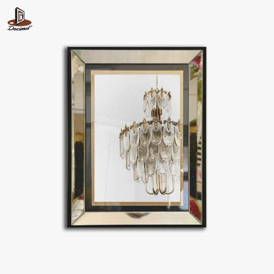 Tranh Khung Gương Bạc Italian Crystal Chandelier