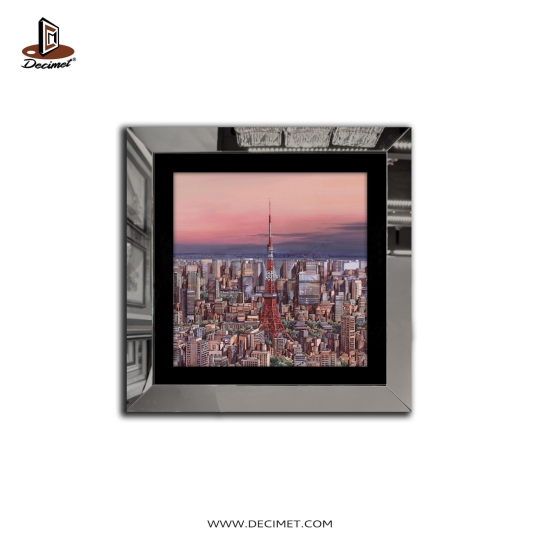 Tranh Khung Gương Bạc Sunset Tokyo Tower