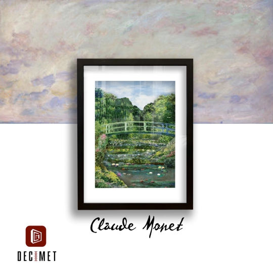 Tranh Khung Composite Đen Gân Water Lilies Claude Monet