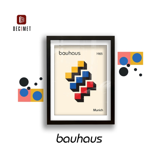 Tranh Khung Composite Đen Gân Bauhaus 1923 Art