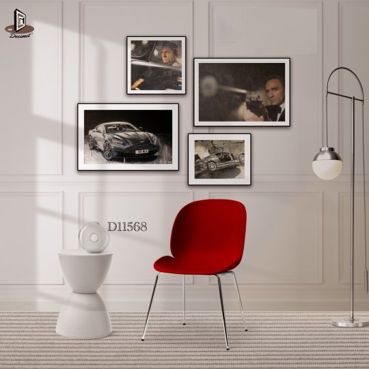Set Tranh James Bond and Aston Martin DB11
