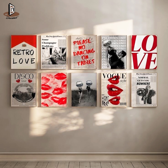 Set Tranh Retro Love Heart