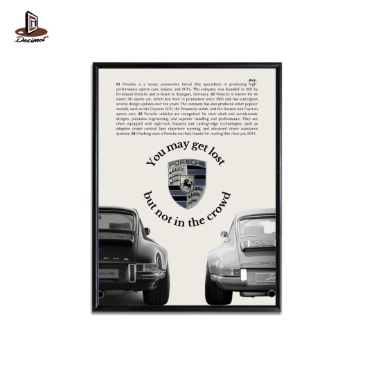 Tranh Khung Composite Đen Mỏng Porche - Get Lost