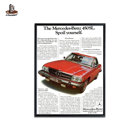 Tranh Khung Composite Đen Mỏng Mercedes Benz 450SL Red Spoil Yourself