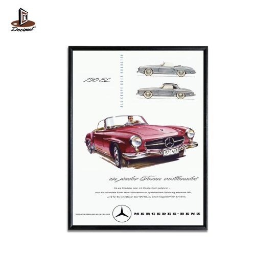 Tranh Khung Composite Đen Mỏng Mercedes Benz 190SL