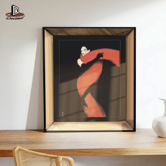 Tranh Khung Gương Trà La Femme En Noir Circa 1980