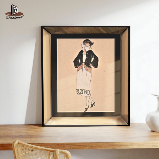 Tranh Khung Gương Trà Fashion Pair French 1918