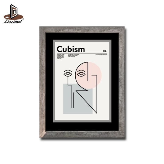 Tranh Khung Composite Giả Bê Tông Minimal Cubism Poster 