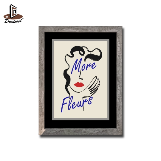 Tranh Khung Composite Giả Bê Tông More Fleurs Woman Poster
