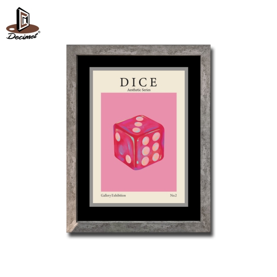 Tranh Khung Composite Giả Bê Tông Pink Dice